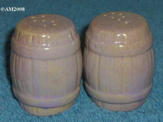 Frankoma barrel shakers glazed redbud